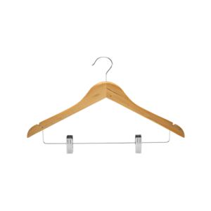 Percha Anatómica de Madera con Broches